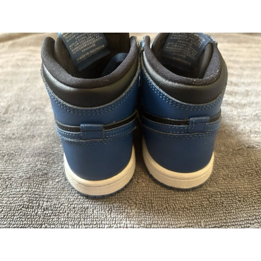 Nike Air Jordan 1 Retro High OG TD Dark Marina Blue Black Kids Size 9C AQ2665-40
